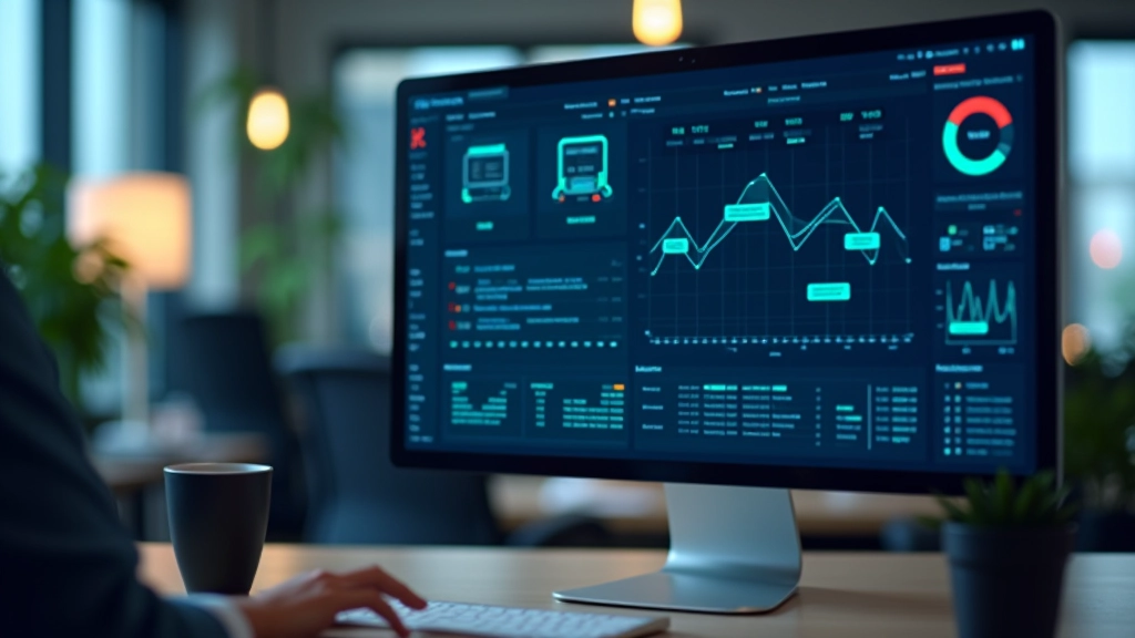 Real-time monitoring dashboard displaying compliance alerts and system status indicators