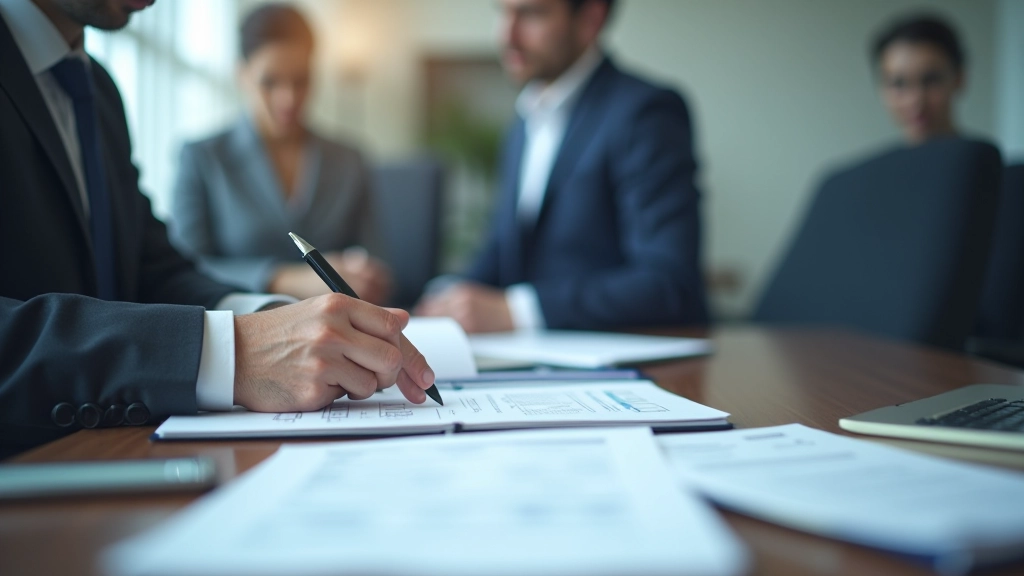 Person reviewing regulatory compliance checklist and procedures at desk with organized documentation